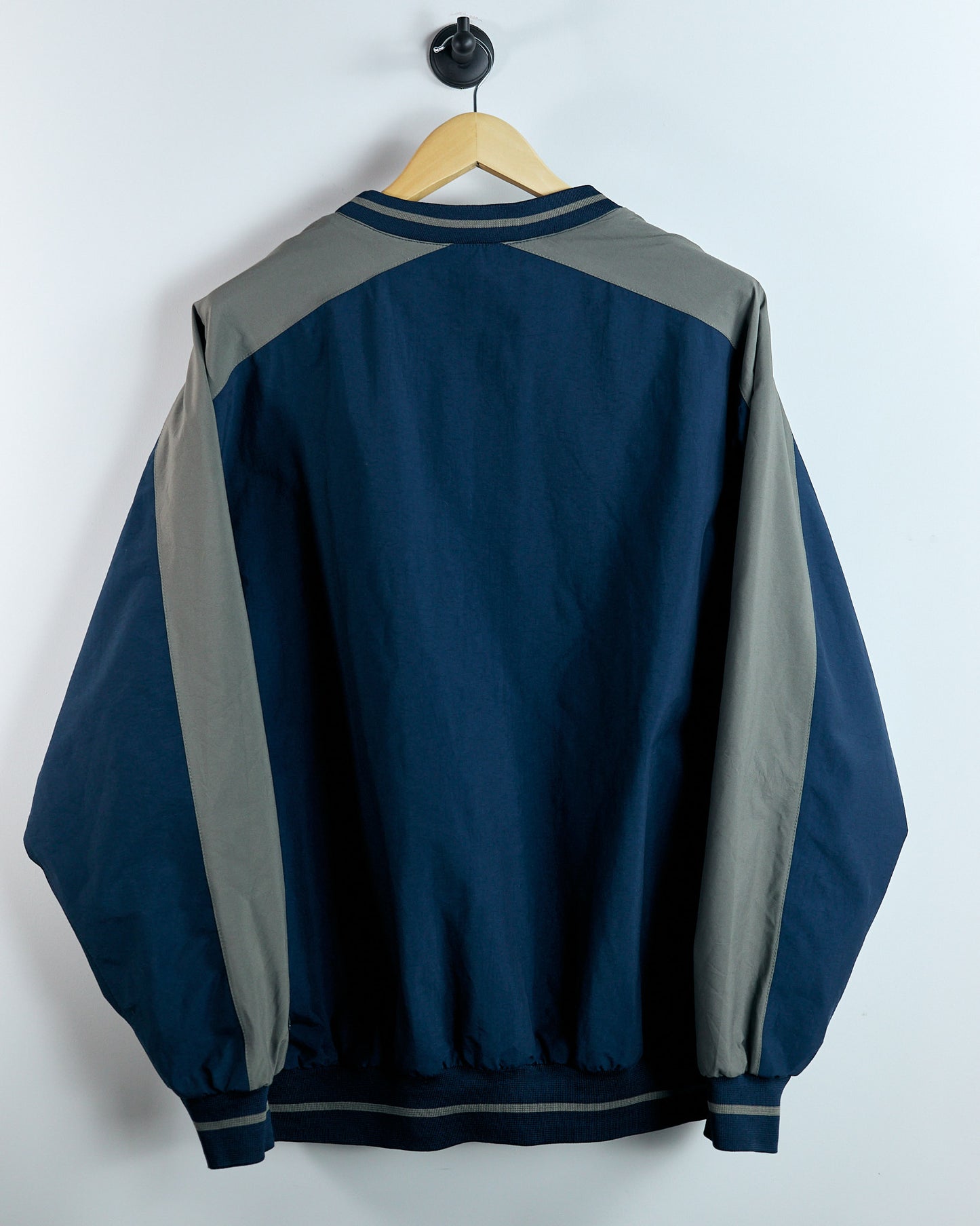 90s Nike Storm-Fit Blue/Brown Detailing Crew Neck Windbreaker (L)