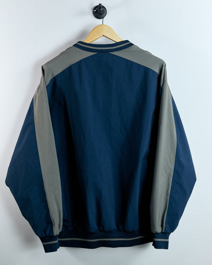 90s Nike Storm-Fit Blue/Brown Detailing Crew Neck Windbreaker (L)
