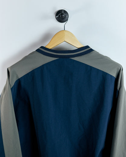 90s Nike Storm-Fit Blue/Brown Detailing Crew Neck Windbreaker (L)