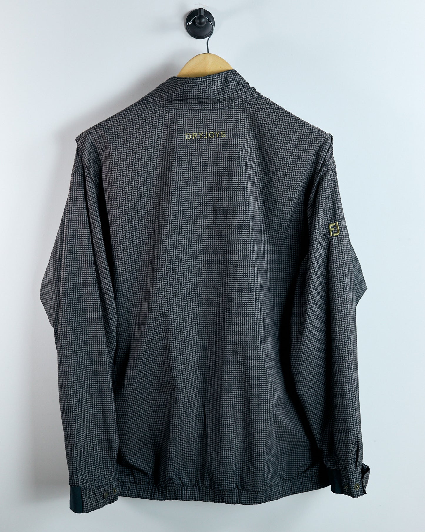 90s FootJoy Brown Houndstooth Print Windbreaker (M)