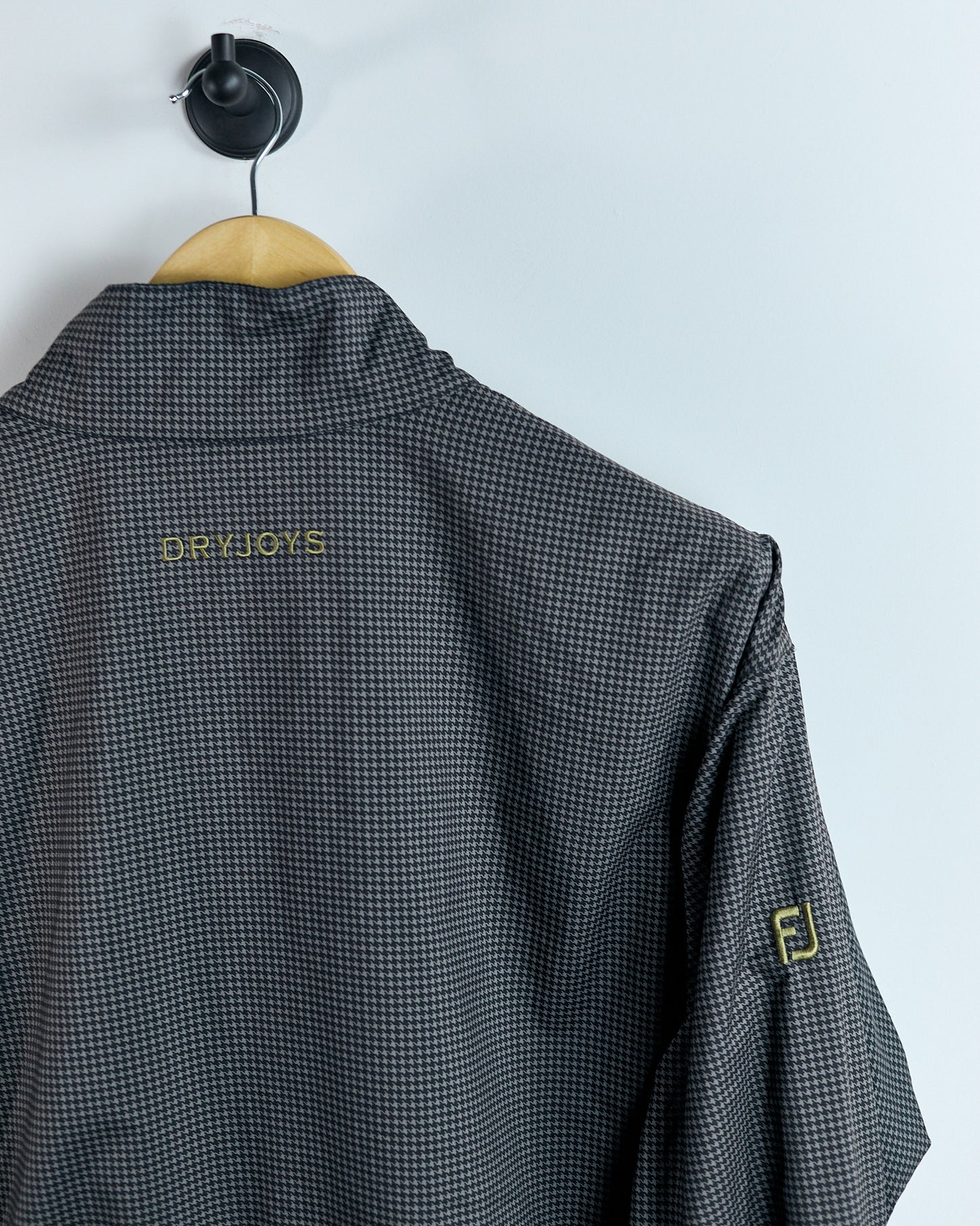 90s FootJoy Brown Houndstooth Print Windbreaker (M)
