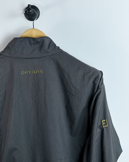 90s FootJoy Brown Houndstooth Print Windbreaker (M)