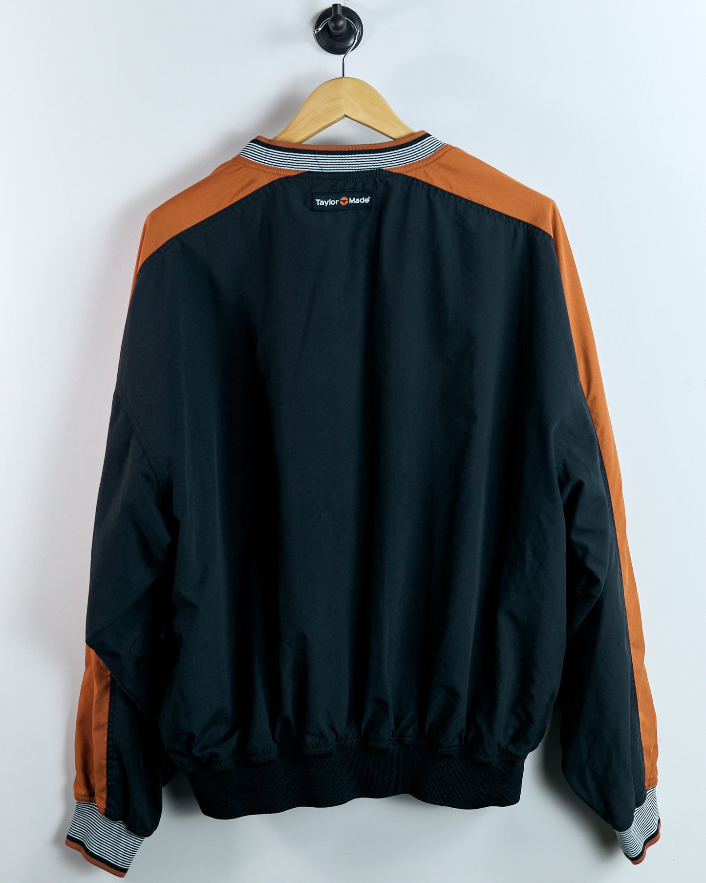 90s TaylorMade Black/Orange V Neck Windbreaker Jacket (XL)