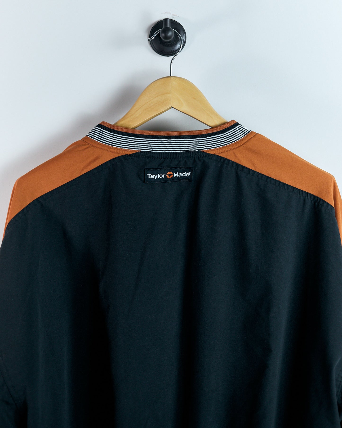 90s TaylorMade Black/Orange V Neck Windbreaker Jacket (XL)