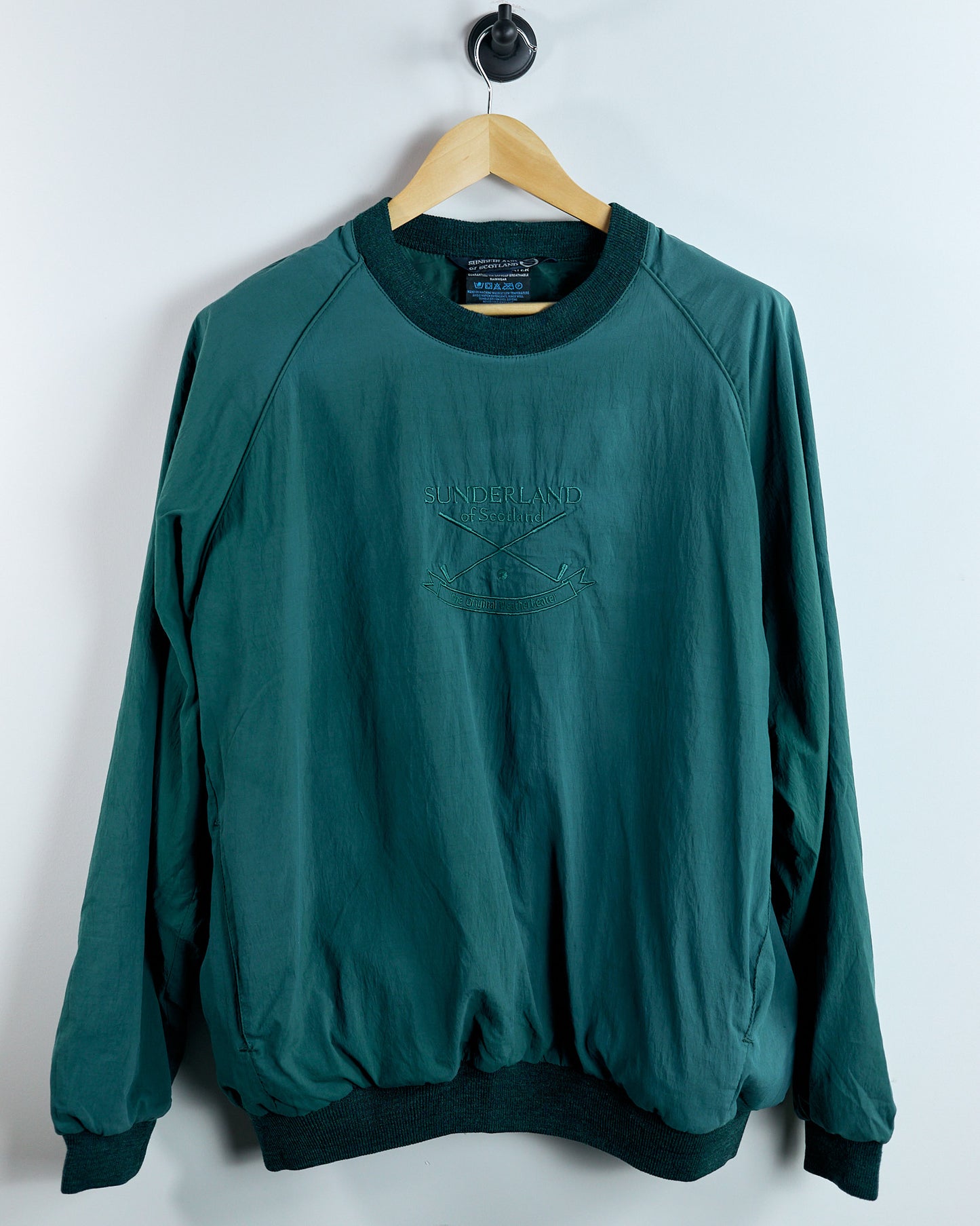 90s Sunderland of Scotland Green Crew Neck Windbreaker (M)