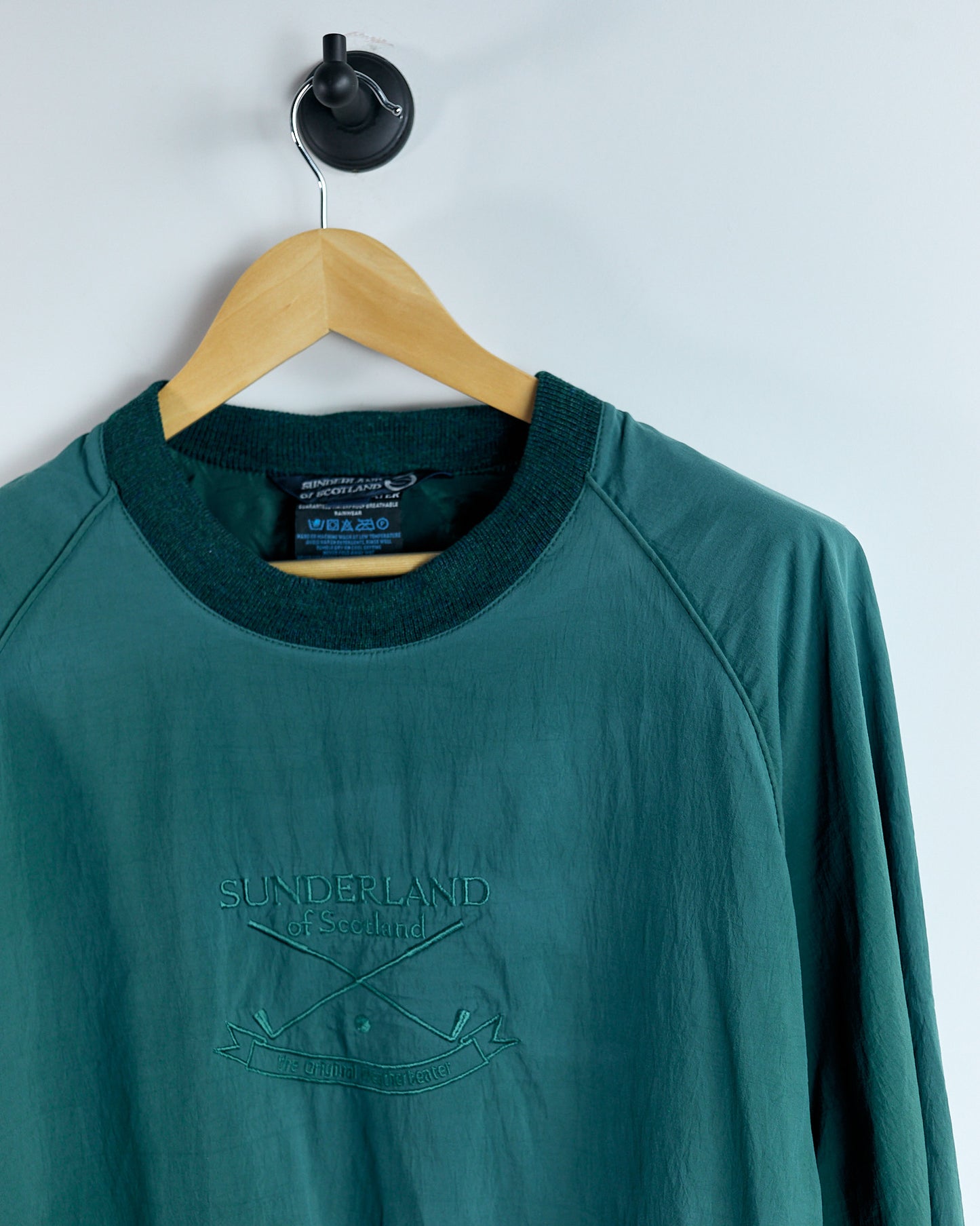 90s Sunderland of Scotland Green Crew Neck Windbreaker (M)