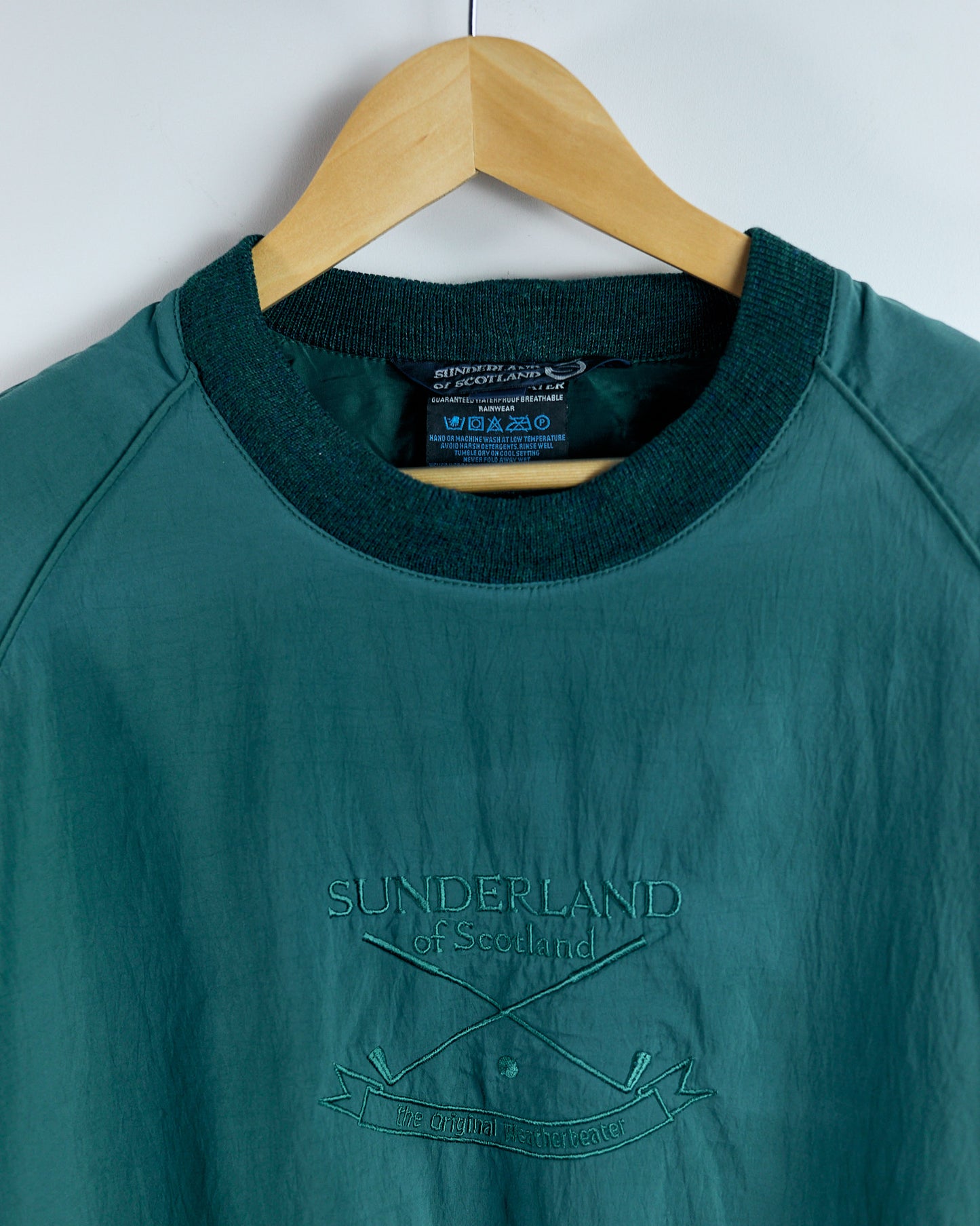 90s Sunderland of Scotland Green Crew Neck Windbreaker (M)