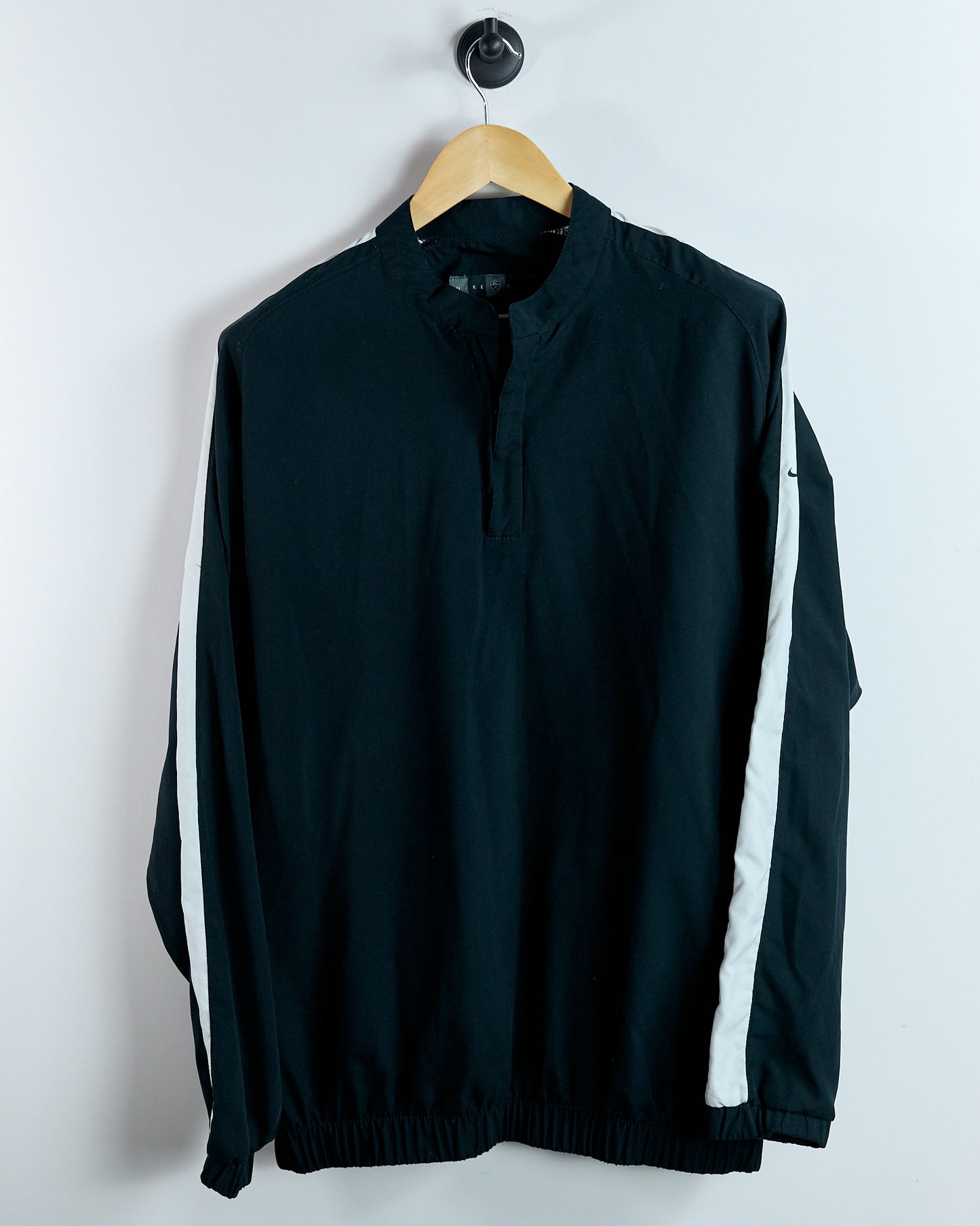 90s Nike Shield Logo Black/White Mock Collar Quarter Zip Wind Jacket (