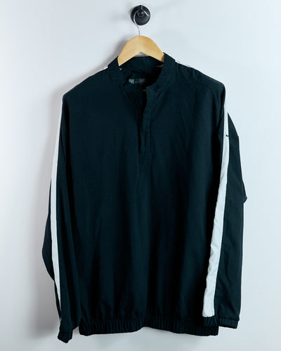 90s Nike Shield Logo Black/White Mock Collar Quarter Zip Wind Jacket (