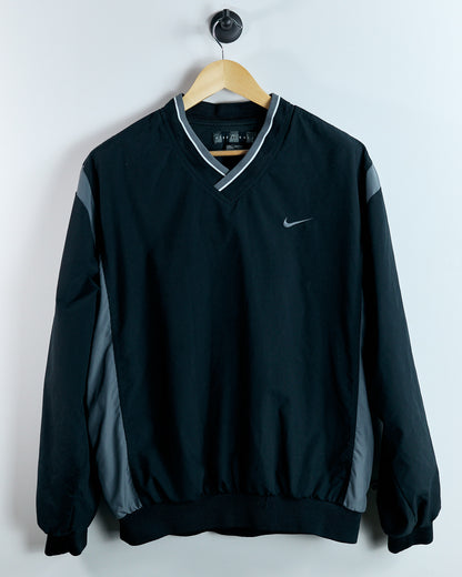 90s Nike Golf Black/Grey V Neck Windbreaker Jacket (L)