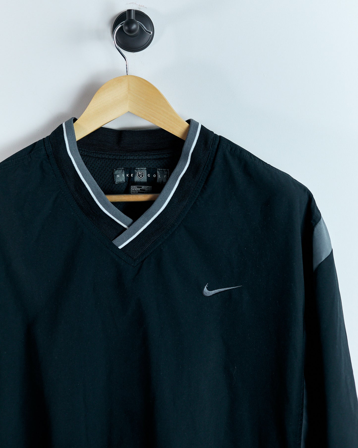90s Nike Golf Black/Grey V Neck Windbreaker Jacket (L)