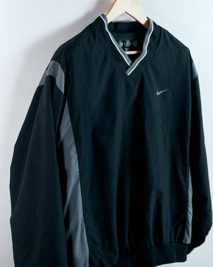 90s Nike Golf Black/Grey V Neck Windbreaker Jacket (L)