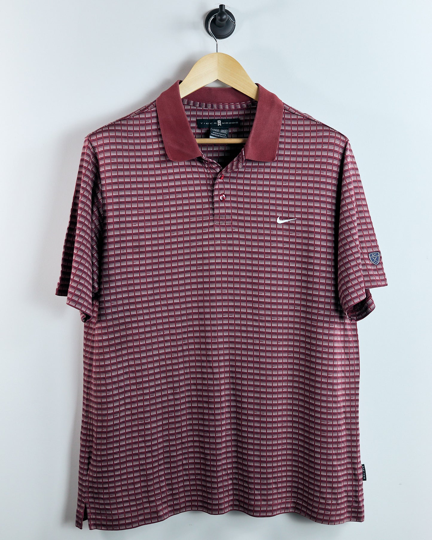 90s Tiger Woods Red Pattern Polo (M)