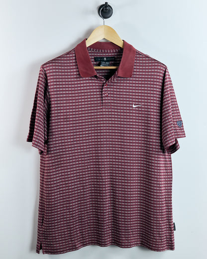 90s Tiger Woods Red Pattern Polo (M)