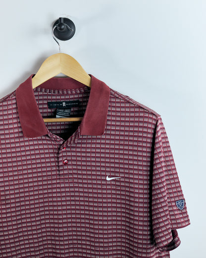 90s Tiger Woods Red Pattern Polo (M)