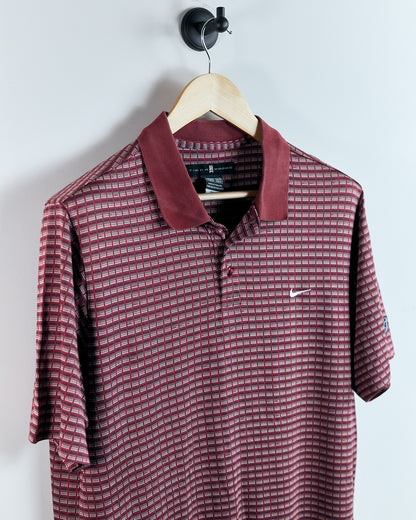 90s Tiger Woods Red Pattern Polo (M)