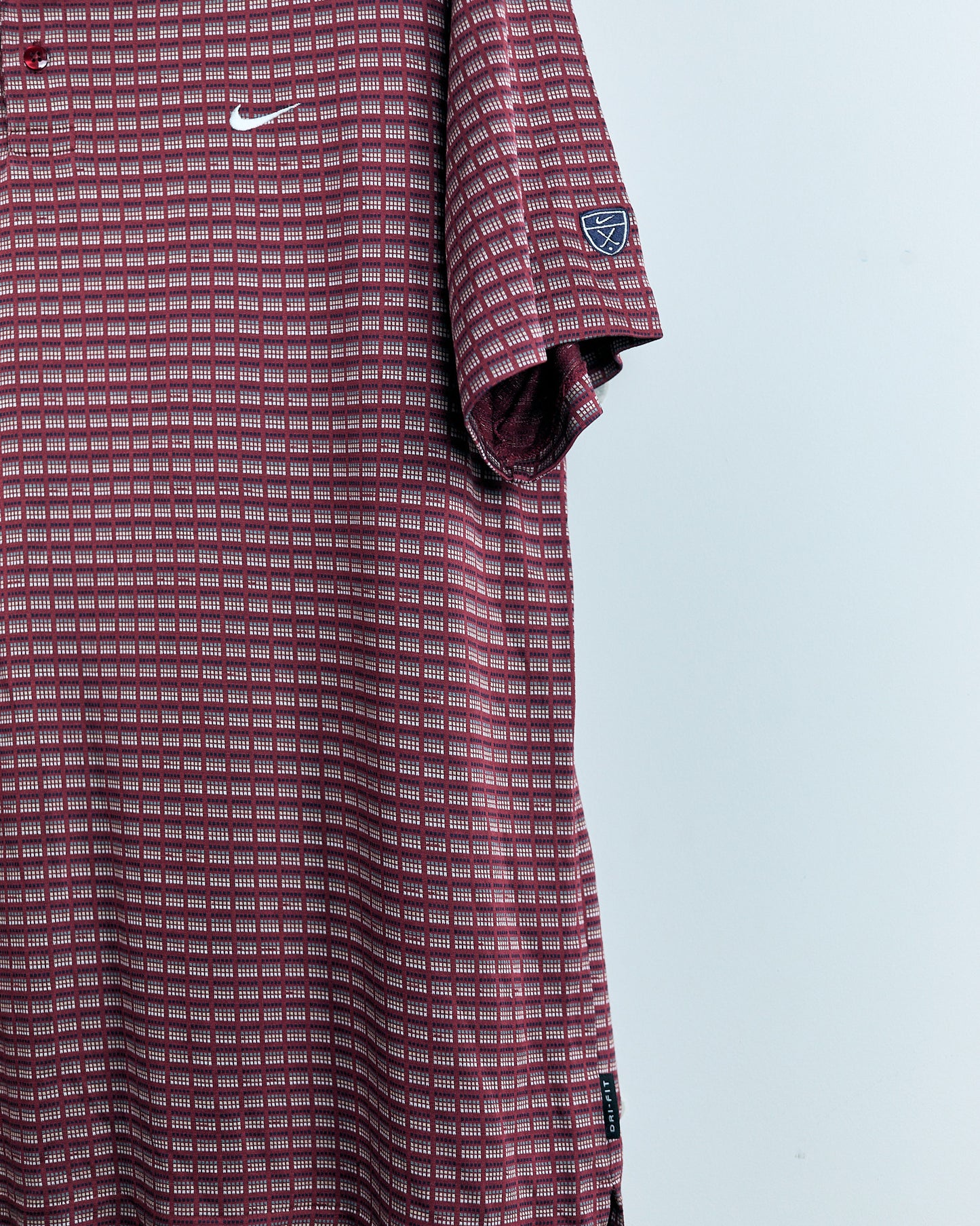 90s Tiger Woods Red Pattern Polo (M)