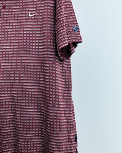90s Tiger Woods Red Pattern Polo (M)