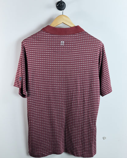 90s Tiger Woods Red Pattern Polo (M)