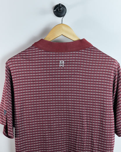 90s Tiger Woods Red Pattern Polo (M)