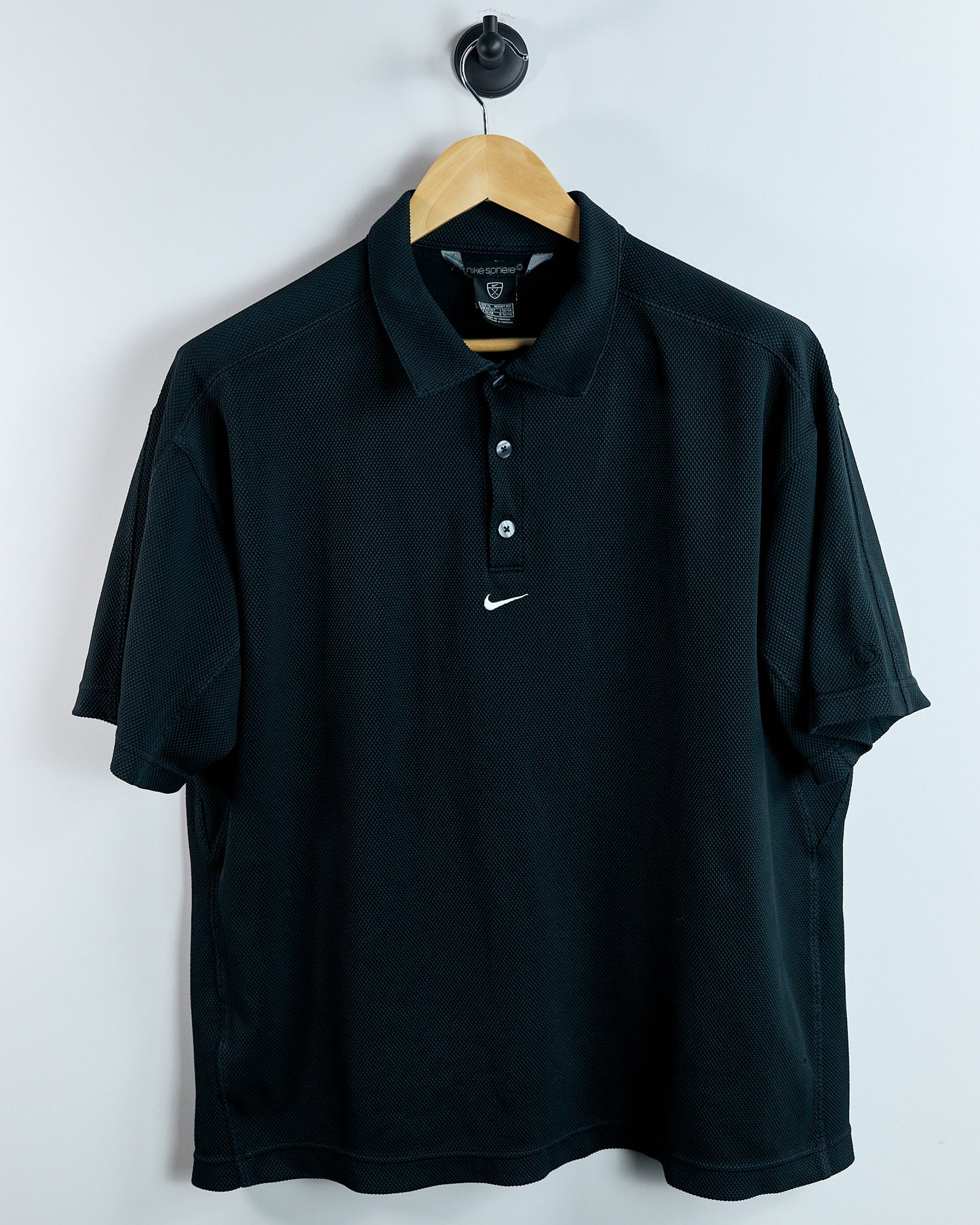 00s Nike Sphere Golf Black/White Polo (XL)