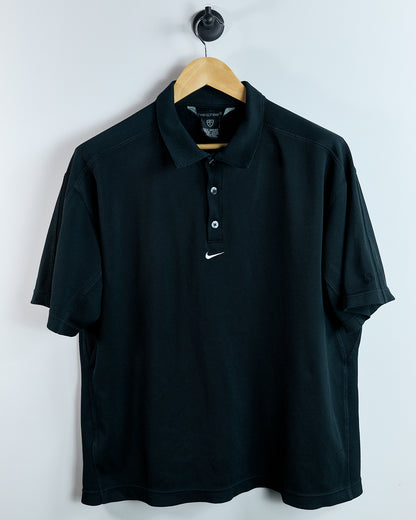 00s Nike Sphere Golf Black/White Polo (XL)