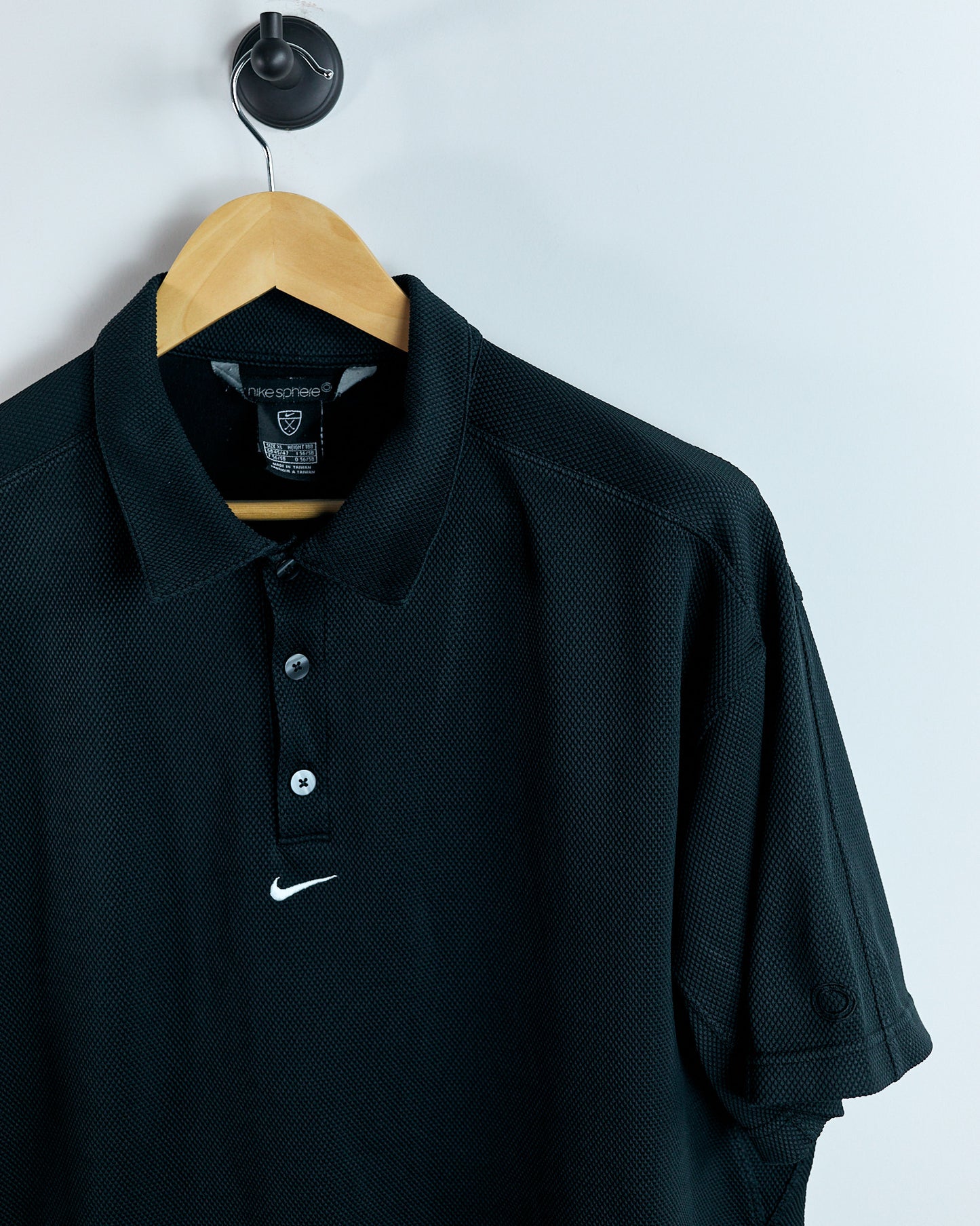00s Nike Sphere Golf Black/White Polo (XL)