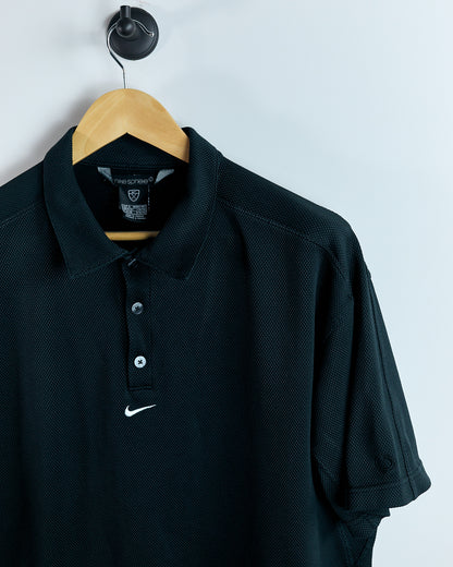 00s Nike Sphere Golf Black/White Polo (XL)