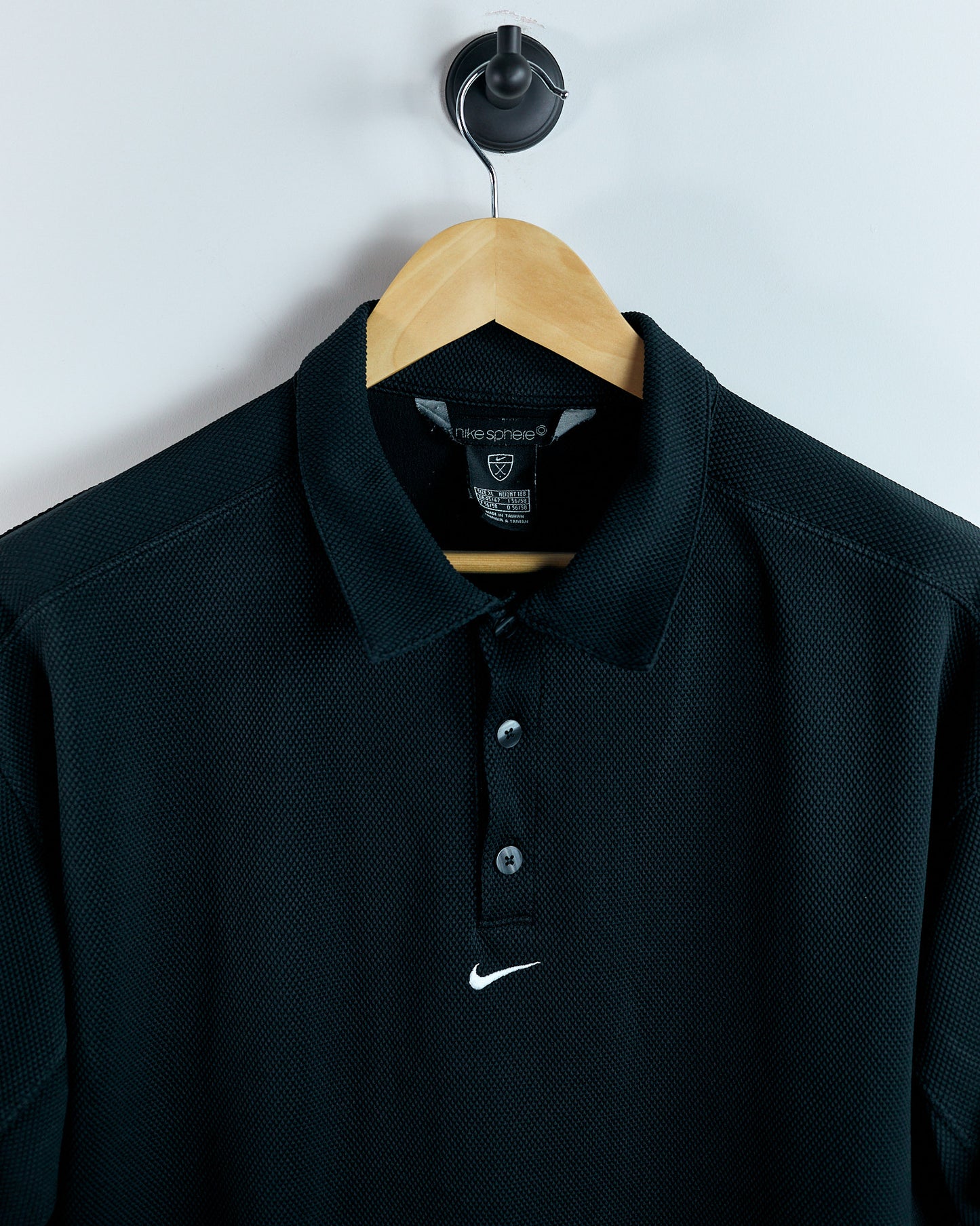 00s Nike Sphere Golf Black/White Polo (XL)