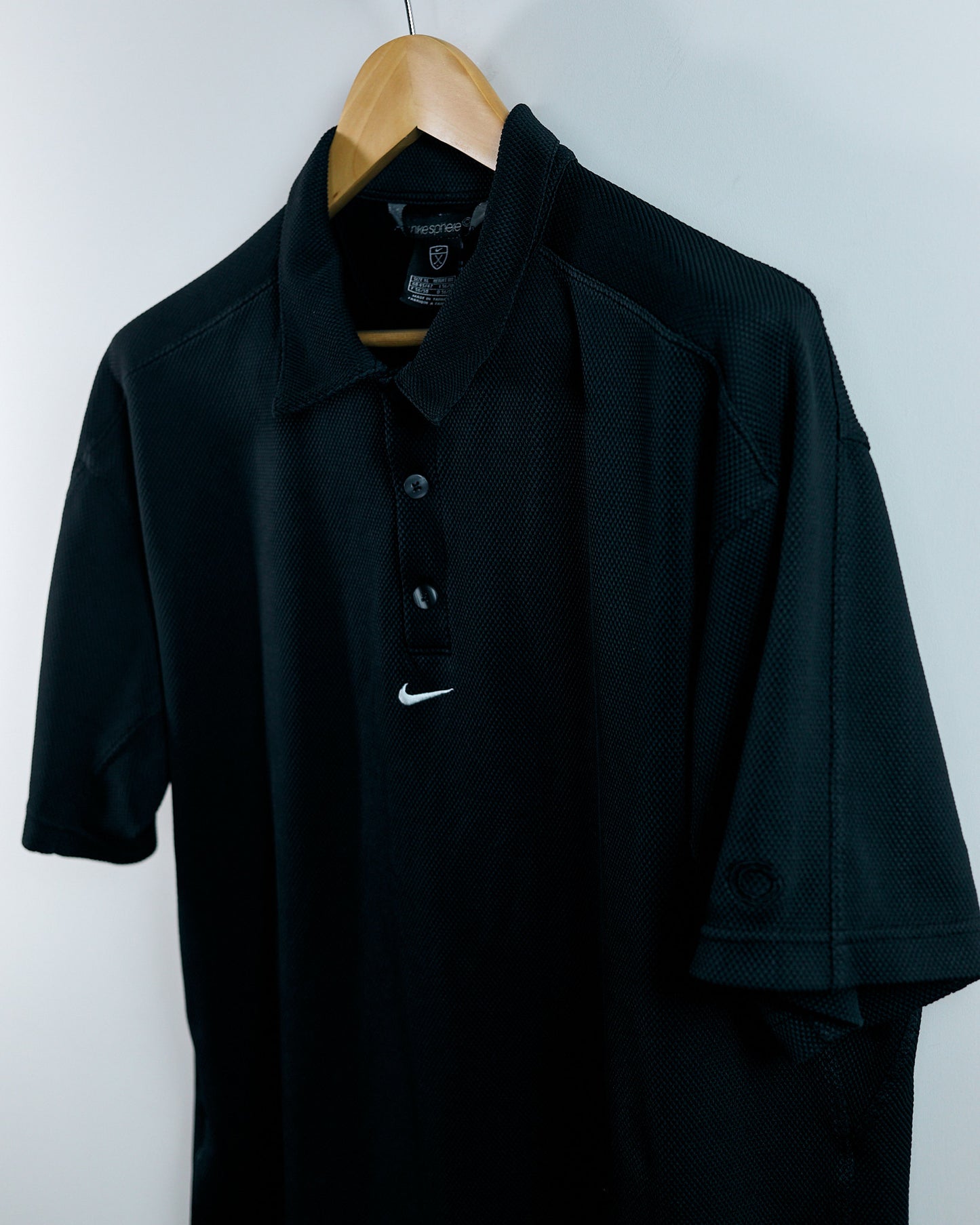 00s Nike Sphere Golf Black/White Polo (XL)