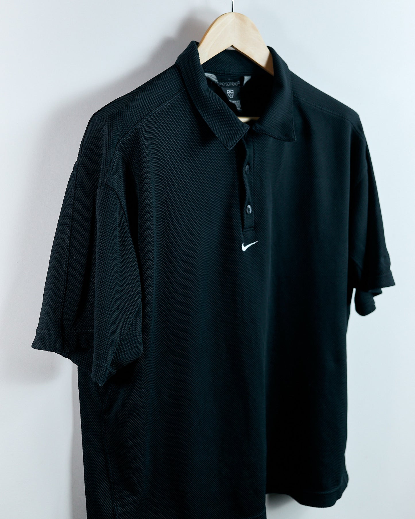 00s Nike Sphere Golf Black/White Polo (XL)