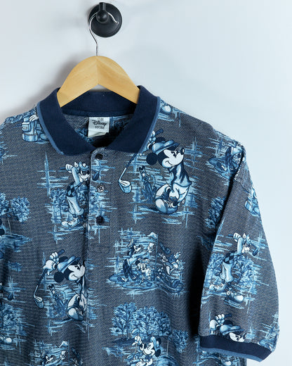 80s/90s Disney Blue/Sky Blue Polo (L)
