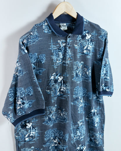 80s/90s Disney Blue/Sky Blue Polo (L)