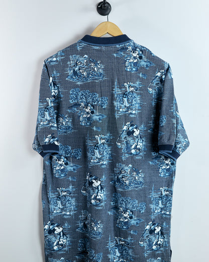 80s/90s Disney Blue/Sky Blue Polo (L)