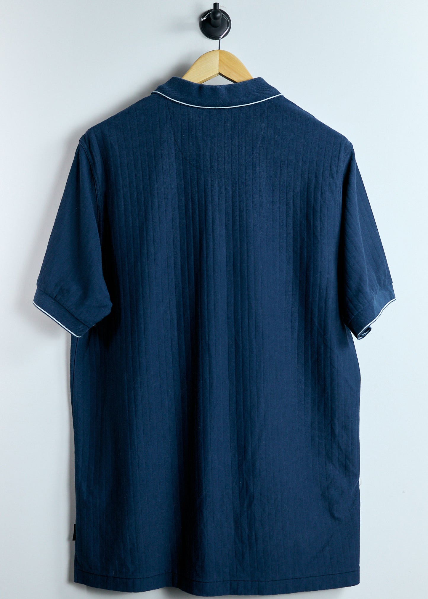 90s Nike Shield Logo Navy Blue Dri-Fit Polo (XL)