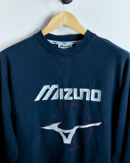 90s Mizuno Navy Blue/Purple Crew Neck Jumper (M)