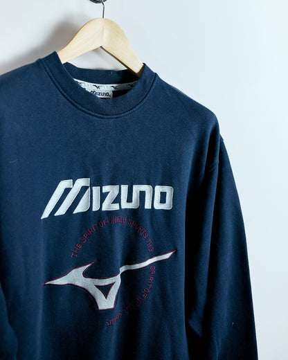 90s Mizuno Navy Blue/Purple Crew Neck Jumper (M)