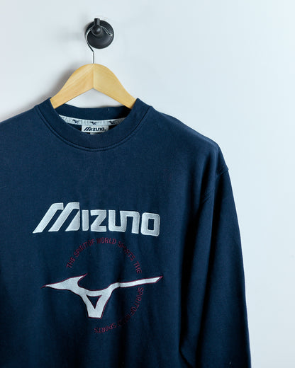 90s Mizuno Navy Blue/Purple Crew Neck Jumper (M)