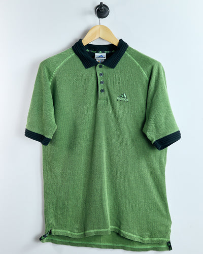 00s Adidas Green/Black Polo (L)