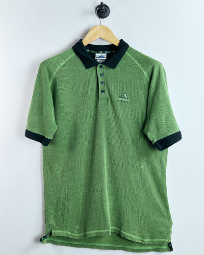 00s Adidas Green/Black Polo (L)