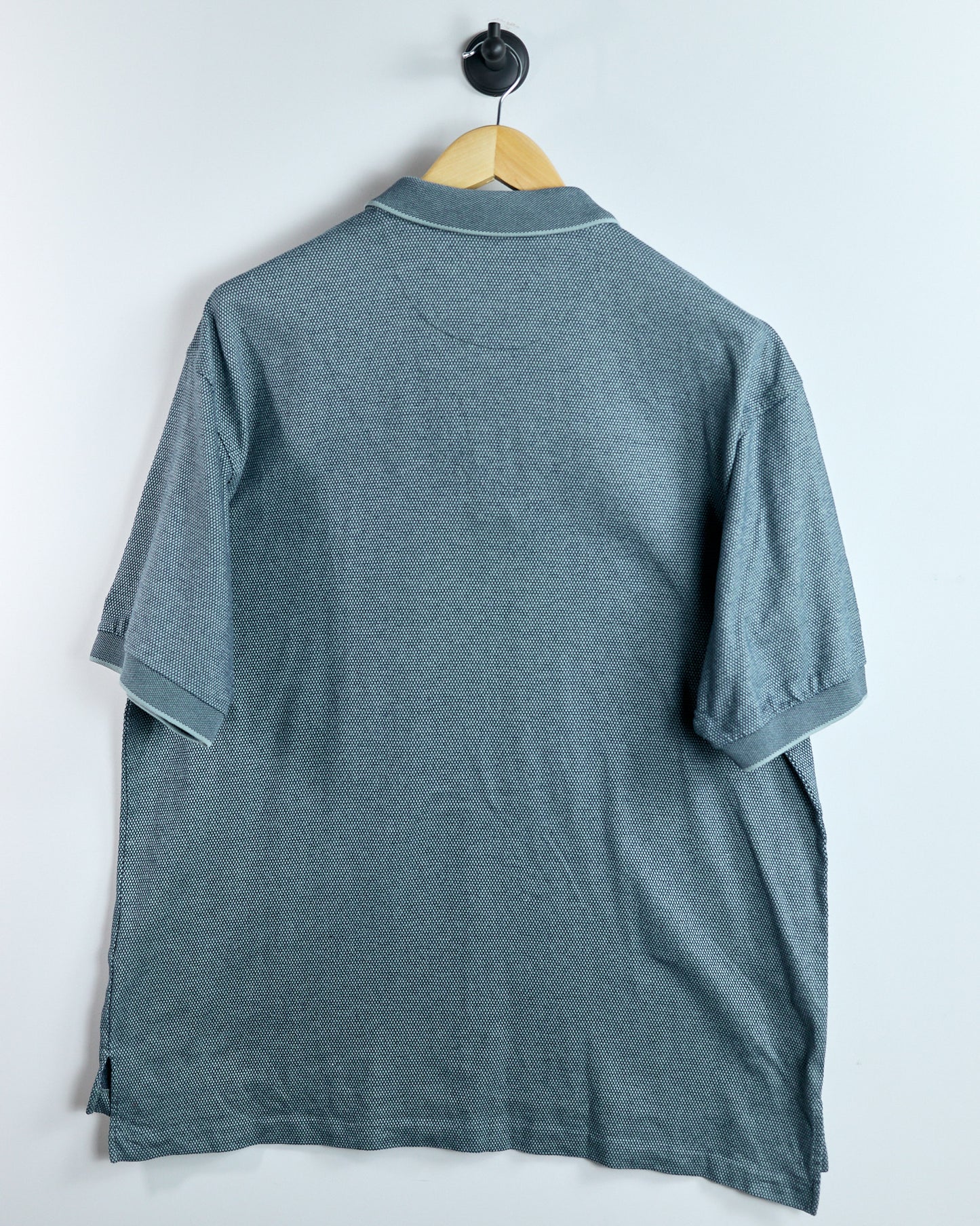 00s Nike Shield Logo Grey/Navy Blue Chequered Polo (XL)