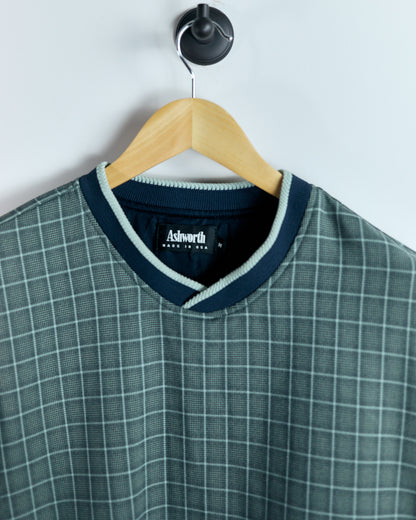 90s Ashworth Green/Blue V Neck Windbreaker Jumper (M)