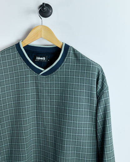 90s Ashworth Green/Blue V Neck Windbreaker Jumper (M)