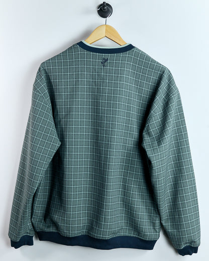 90s Ashworth Green/Blue V Neck Windbreaker Jumper (M)