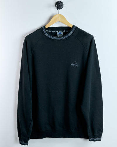 00s Adidas Black/Grey Crew Neck Jumper (XL)