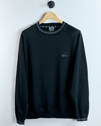 00s Adidas Black/Grey Crew Neck Jumper (XL)