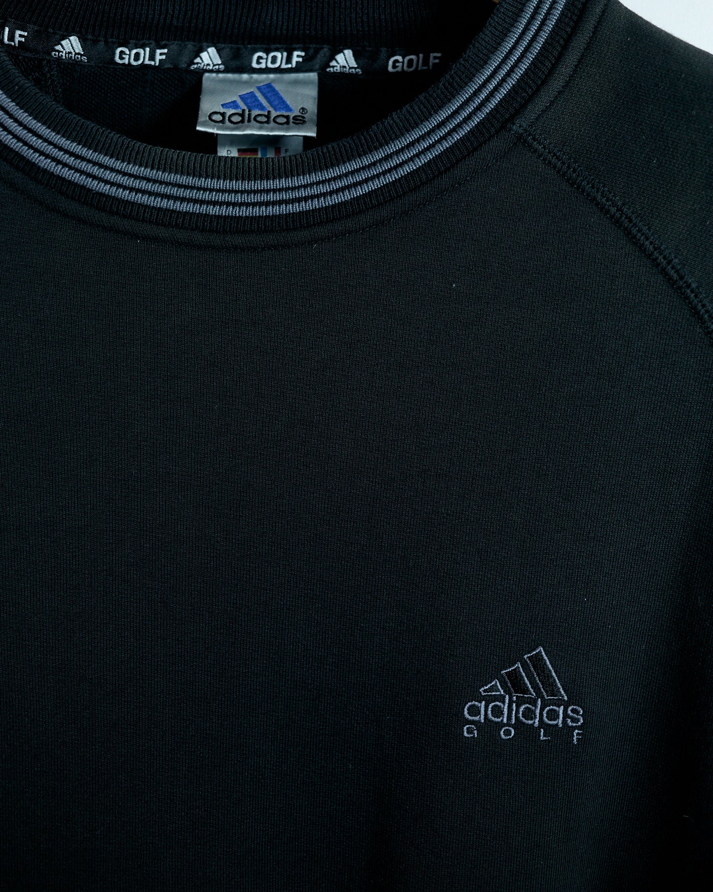 00s Adidas Black/Grey Crew Neck Jumper (XL)
