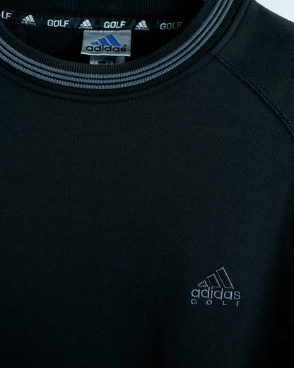 00s Adidas Black/Grey Crew Neck Jumper (XL)