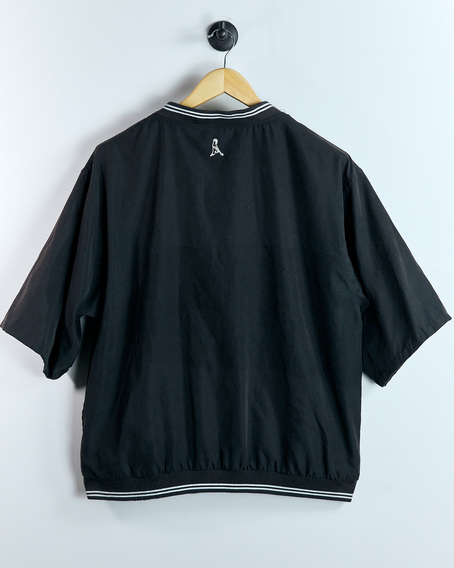 90s Ping Black Short Sleeve V Neck Windbreaker (M)