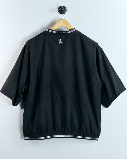 90s Ping Black Short Sleeve V Neck Windbreaker (M)